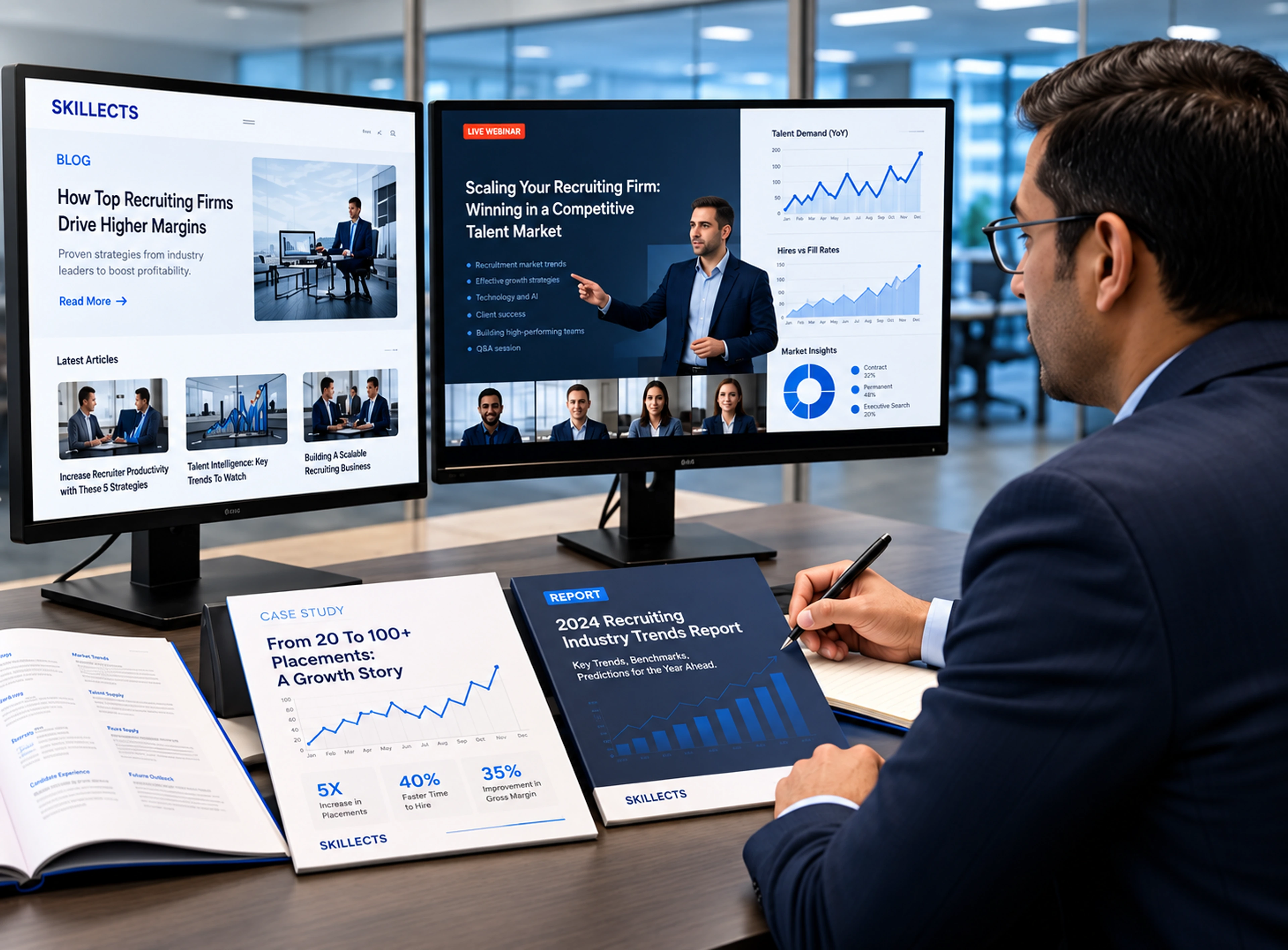 Recruiting playbooks and resources in an office